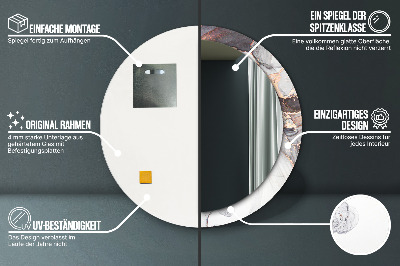 Miroir rond avec décoration Fluide abstrait