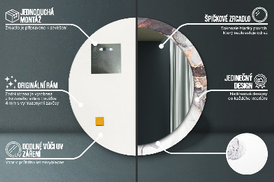 Miroir rond avec décoration Fluide abstrait