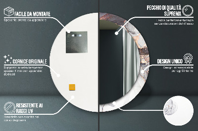 Miroir rond avec décoration Fluide abstrait