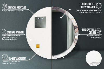 Miroir rond avec décoration Fluide abstrait