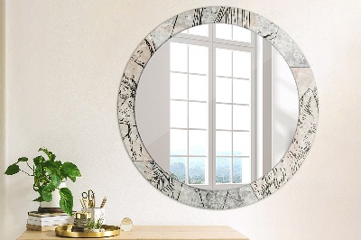 Miroir rond cadre avec impression Animaux abstraits