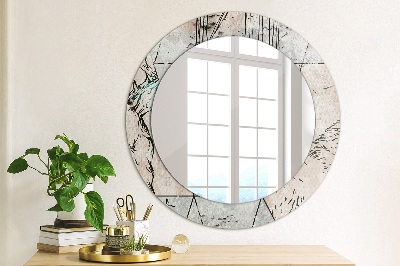 Miroir rond cadre avec impression Animaux abstraits