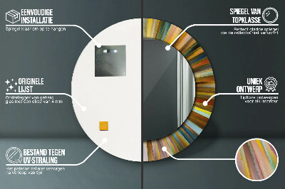 Miroir rond cadre imprimé Dessin radial abstrait