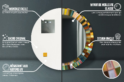 Miroir rond cadre imprimé Dessin radial abstrait