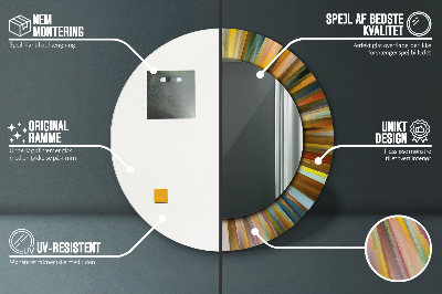 Miroir rond cadre imprimé Dessin radial abstrait