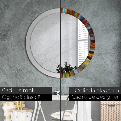 Miroir rond cadre imprimé Dessin radial abstrait