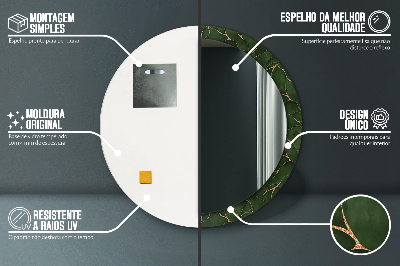 Miroir rond cadre imprimé Feuille abstraite