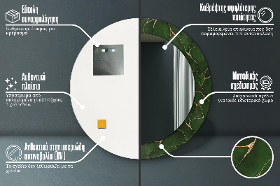 Miroir rond cadre imprimé Feuille abstraite