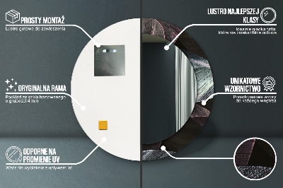Miroir rond cadre imprimé Feuilles tropicales foncées
