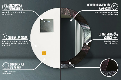 Miroir rond cadre imprimé Feuilles tropicales foncées