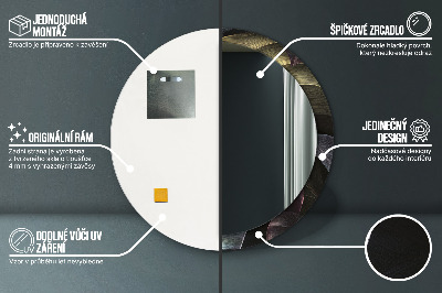 Miroir rond cadre imprimé Feuilles tropicales foncées