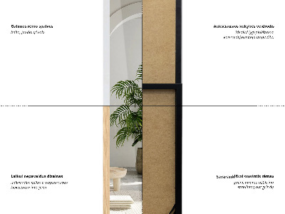 Miroir sur pied à cadre blanc 36x156 cm