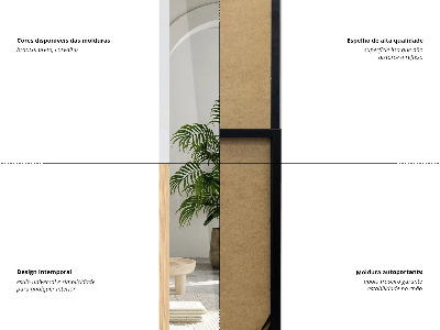 Miroir sur pied à cadre noir 36x156 cm