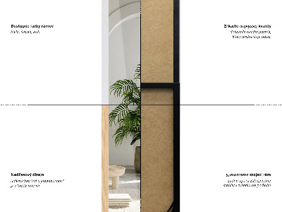 Miroir sur pied à cadre chêne 36x156 cm