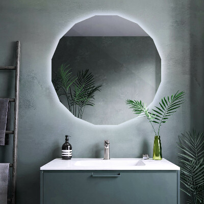 Miroir géométrique avec rétroéclairage LED