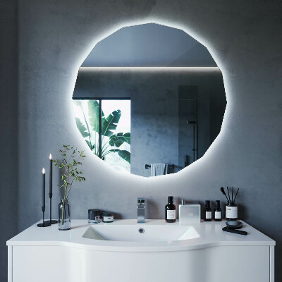 Miroir géométrique avec rétroéclairage LED