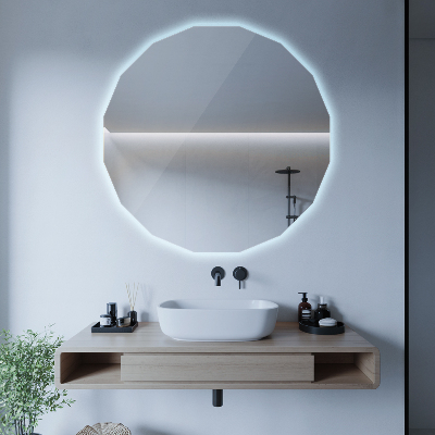 Miroir géométrique avec rétroéclairage LED