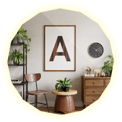 Miroir géométrique avec rétroéclairage LED