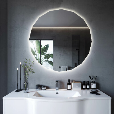 Miroir géométrique avec rétroéclairage LED