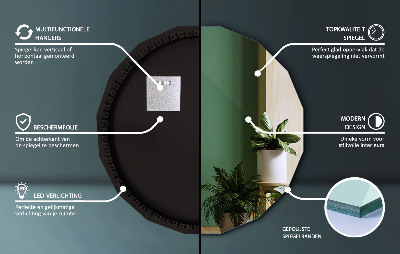 Miroir géométrique avec rétroéclairage LED