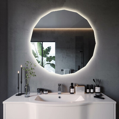 Miroir géométrique avec rétroéclairage LED