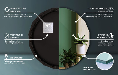 Miroir géométrique avec rétroéclairage LED
