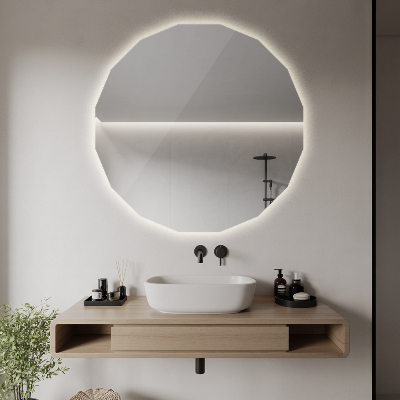 Miroir géométrique avec rétroéclairage LED