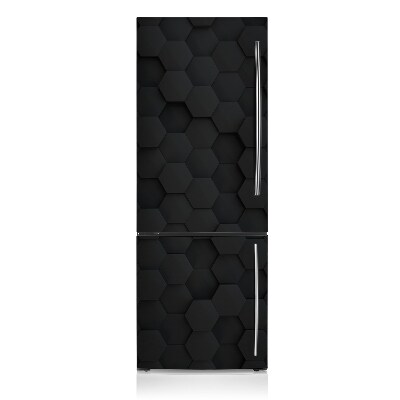 Magnet frigo grand format Motif hexagonal noir