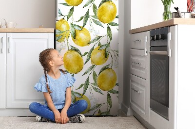 Sticker frigo magnetique Citrons peints