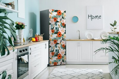 Sticker frigo magnetique Fleurs colorées