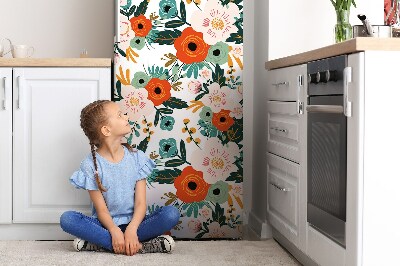 Sticker frigo magnetique Fleurs colorées