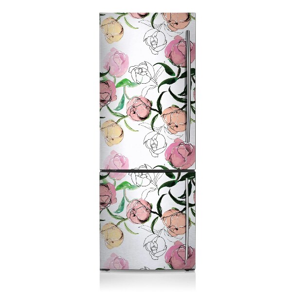 Sticker magnet frigo Pivoines