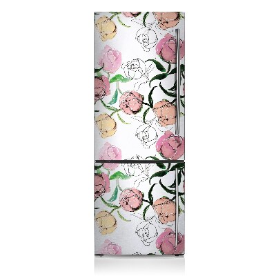 Sticker magnet frigo Pivoines