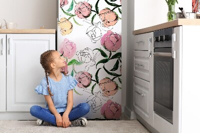 Sticker magnet frigo Pivoines