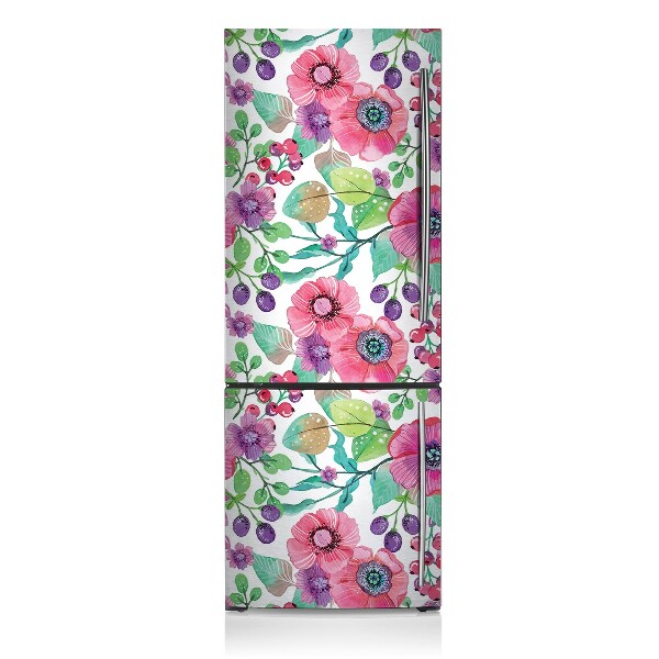 Sticker magnet frigo Fleurs et baies