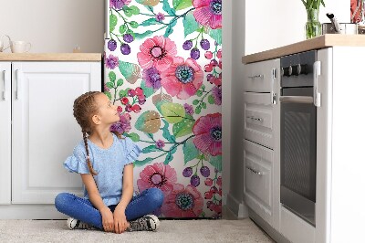 Sticker magnet frigo Fleurs et baies