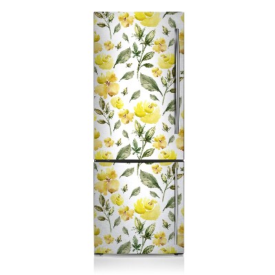 Decoration frigo magnetique Fleurs jaunes