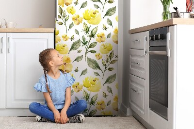 Decoration frigo magnetique Fleurs jaunes