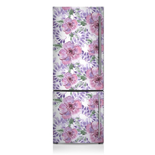 Decoration frigo magnetique Fleurs pourpres