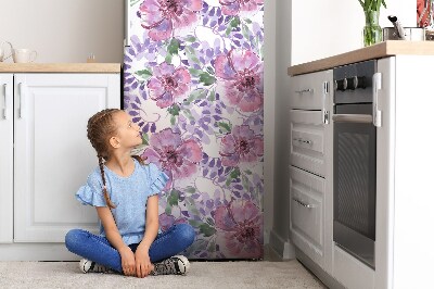 Decoration frigo magnetique Fleurs pourpres