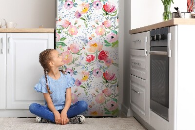 Sticker magnet frigo Fleurs pastel