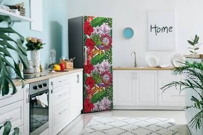 Sticker magnet frigo Fleurs colorées