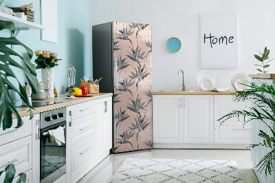 Cache frigo magnetique Fleurs noires