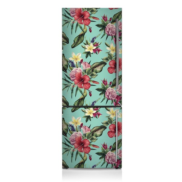 Sticker magnet frigo Feuilles et fleurs