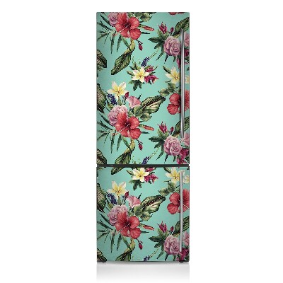 Sticker magnet frigo Feuilles et fleurs