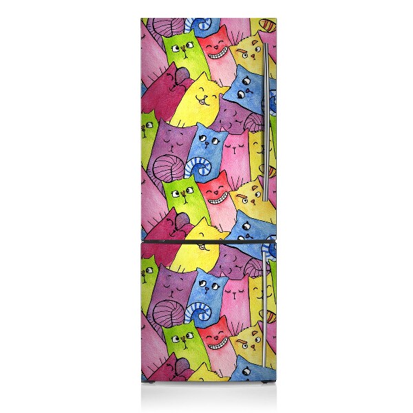 Decoration frigo magnetique Chats heureux