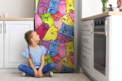 Decoration frigo magnetique Chats heureux