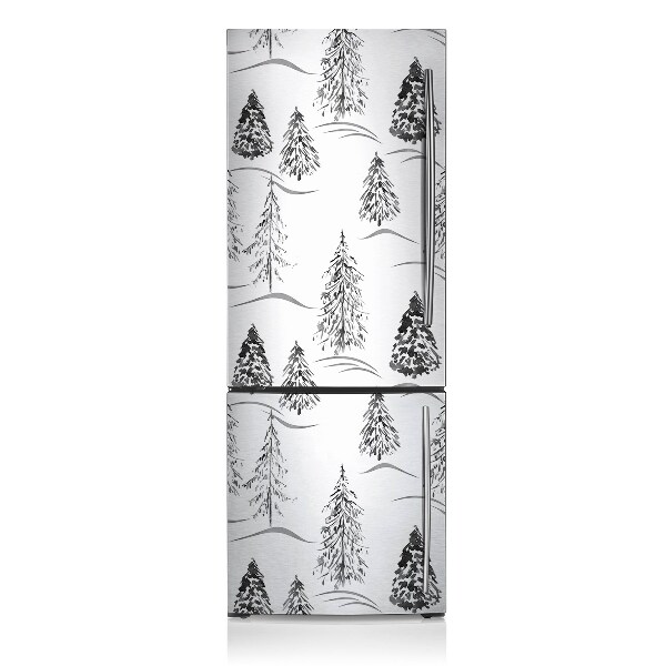 Magnet frigo grand format Arbre de noël d'hiver