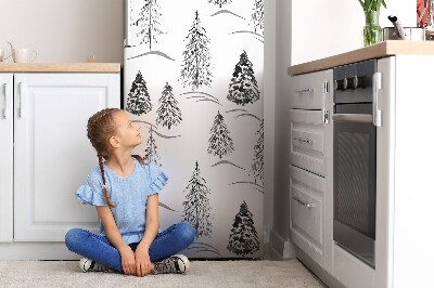 Magnet frigo grand format Arbre de noël d'hiver