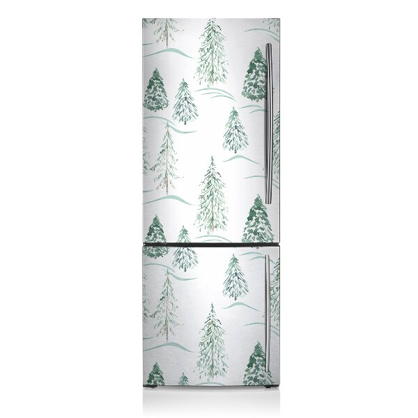 Magnet frigo grand format Arbre de noël d'hiver